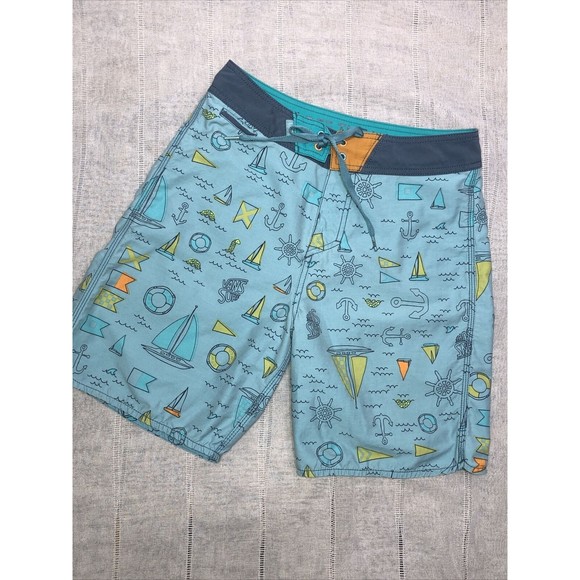 Vans Other - Vans Men's Boy’s Blue sailing print Board Surf Swim Shorts Size 28